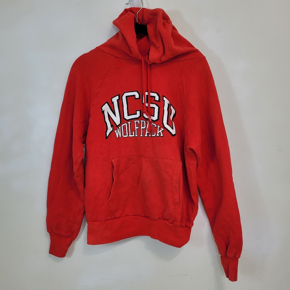 Vintage NC State Wolfpack Boys Medium Red Hoodie (some stains: see pictures) Fun